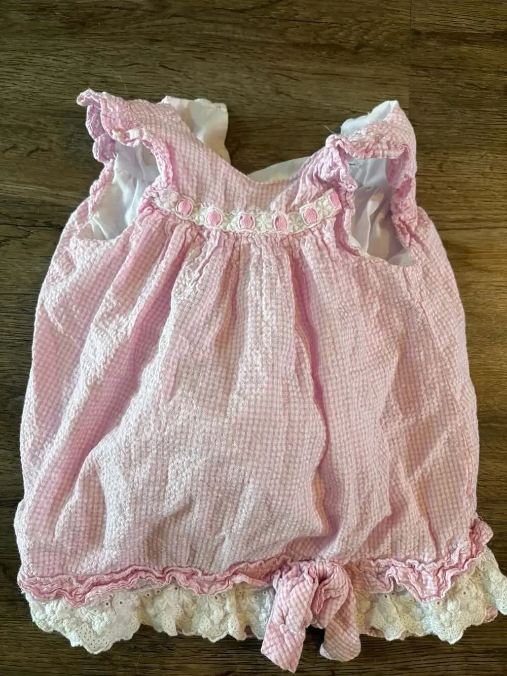 Laura Ashley London Pink Gingham Seersucker Dress 18M